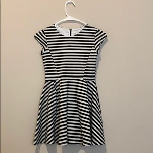 Black and white striped girls dress